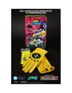 HL Pro Kotetsu Jeeg Robot Metal Box Set Gloves & Necklace M Taglia