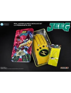HL Pro Kotetsu Jeeg Robot Metal Box Set Gloves & Necklace M Taglia
