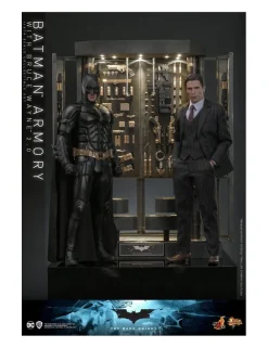 Hot Toys Movie Masterpiece The Dark Knight Batman Armory with Bruce Wayne 2.0 Version 1/6 Scale Collectible Figure Set