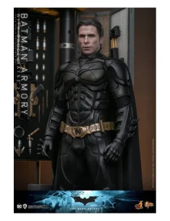 Hot Toys Movie Masterpiece The Dark Knight Batman Armory with Bruce Wayne 2.0 Version 1/6 Scale Collectible Figure Set