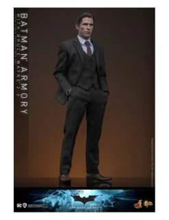 Hot Toys Movie Masterpiece The Dark Knight Batman Armory with Bruce Wayne 2.0 Version 1/6 Scale Collectible Figure Set