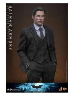 Hot Toys Movie Masterpiece The Dark Knight Batman Armory with Bruce Wayne 2.0 Version 1/6 Scale Collectible Figure Set