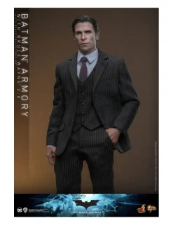 Hot Toys Movie Masterpiece The Dark Knight Batman Armory with Bruce Wayne 2.0 Version 1/6 Scale Collectible Figure Set