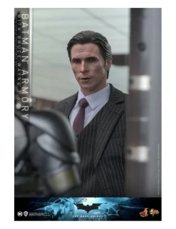 Hot Toys Movie Masterpiece The Dark Knight Batman Armory with Bruce Wayne 2.0 Version 1/6 Scale Collectible Figure Set