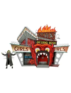 Neca Beetlejuice 1988 Ultimate Beetlejuice Trenchcoat with Spikes Inferno Room Deluxe Set