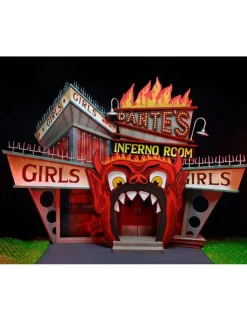 Neca Beetlejuice 1988 Ultimate Beetlejuice Trenchcoat with Spikes Inferno Room Deluxe Set